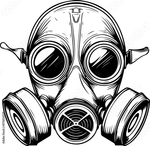 Hand drawn gas mask clipart design illustration