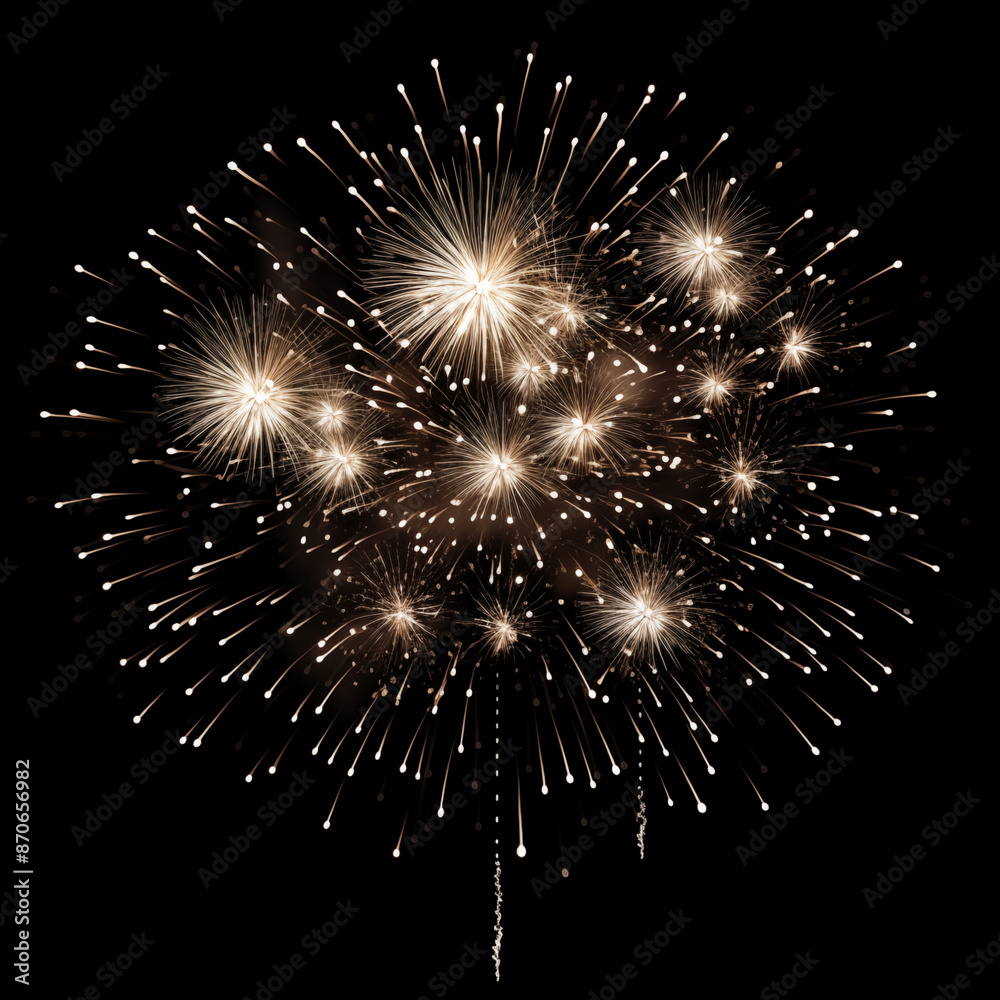 Obraz premium DIfferent colros and types of fireworks in the sky background