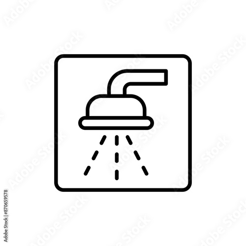 Shower sign outline icons, minimalist vector illustration ,simple transparent graphic element .Isolated on white background