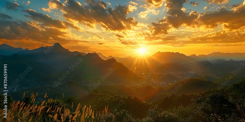 Obraz premium Sunset over the mountains