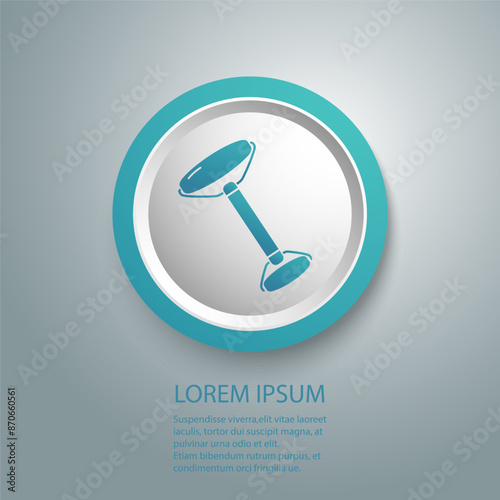 Jade massage nephrite quartz roller icon illustration. Vector