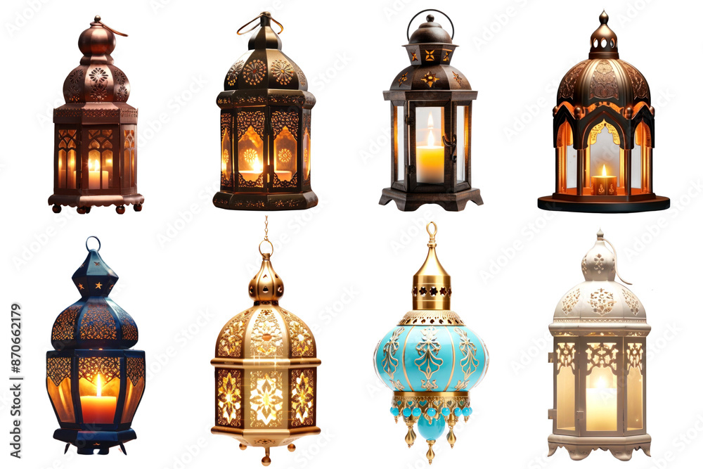 Arabic lantern png element set, transparent background Arabic lantern png element set, transparent background