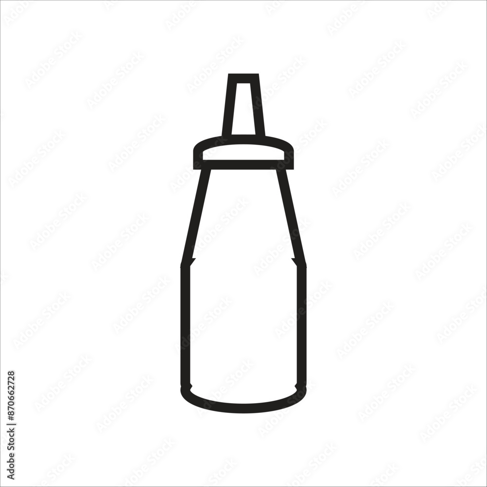 ketchup bottle vector icon line template ketchup bottle vector icon line template