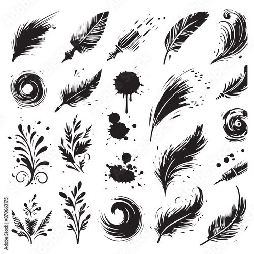 A collection of brushes and other things including one that says'brush '.