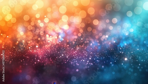 Abstract Background with Colorful Bokeh Lights and Glitter