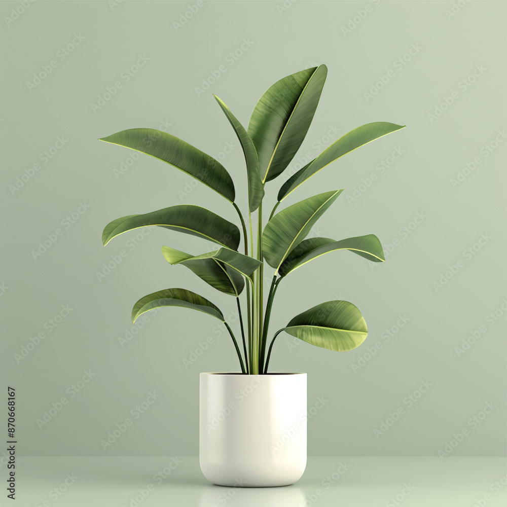 3D, green plant flowerpot, clean background 3D, green plant flowerpot, clean background