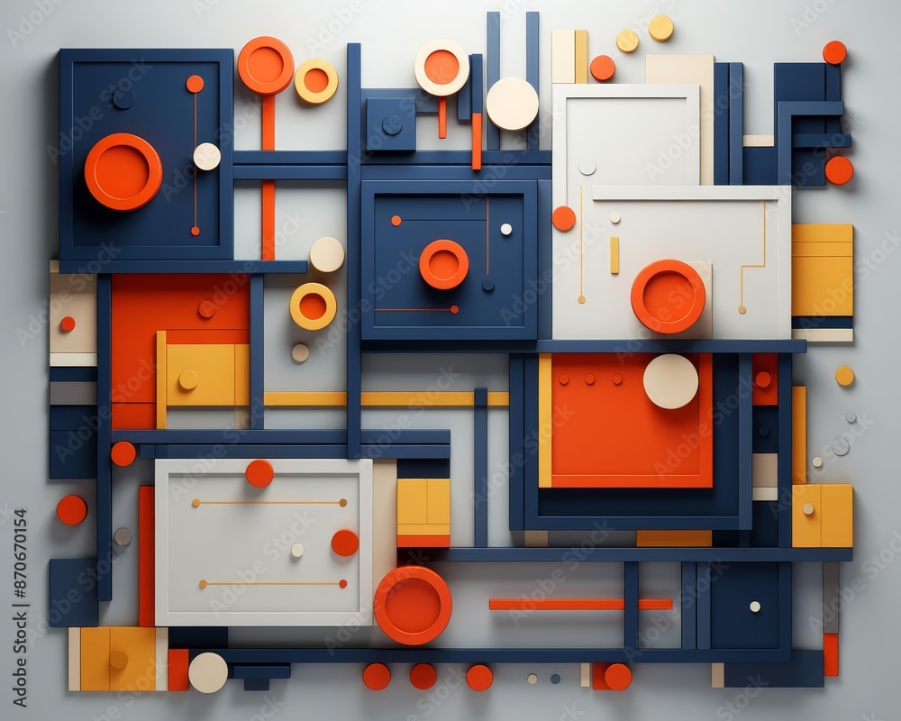 combined mediums flat design top view merged elements 3D render Splitcomplementary color scheme combined mediums flat design top view merged elements 3D render Splitcomplementary color scheme