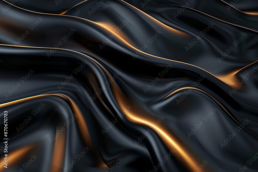 Fototapeta premium Abstract dark smooth liquid waves futuristic