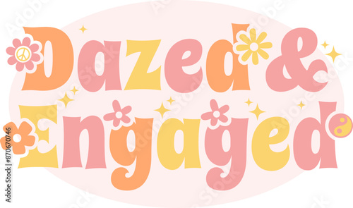 Dazed and Engaged Funky Retro Bridal Graphic 
