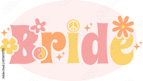 Bride Funky Retro Bridal Graphic 