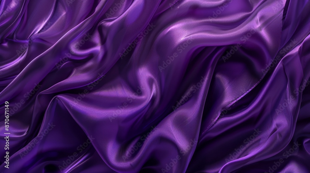 Fototapeta premium Violet silk material texture, colored print texture, texture for clothing materials