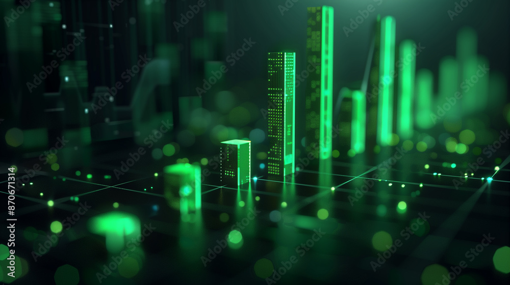 green graph which symbolize the ascending courses of investments green graph which symbolize the ascending courses of investments