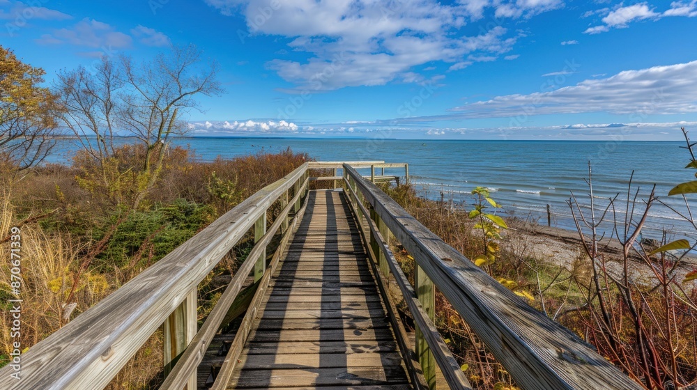 Wooden Pathway Leading to the Coastline Wooden Pathway Leading to the Coastline