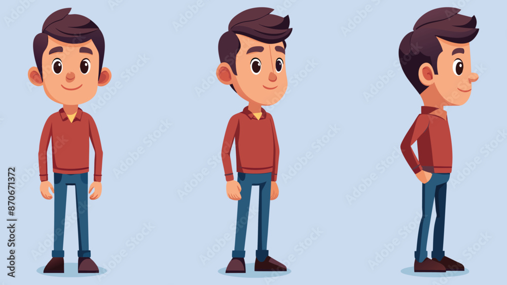 Naklejka premium 2D Cartoon Character Vector Illustration.