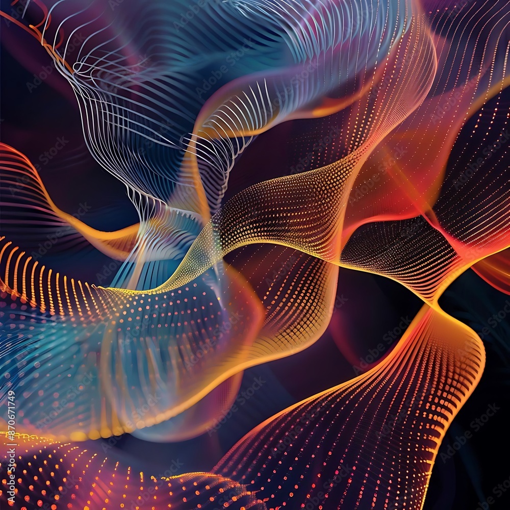 Abstract Background with Glowing Lines and Dots Abstract Background with Glowing Lines and Dots