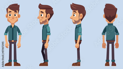 Wallpaper Mural 2D Cartoon Character Vector Illustration. Torontodigital.ca