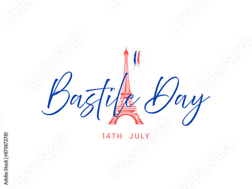 Bastille day party poster flyer or social media post design. France Independence Day Vector Illustration
