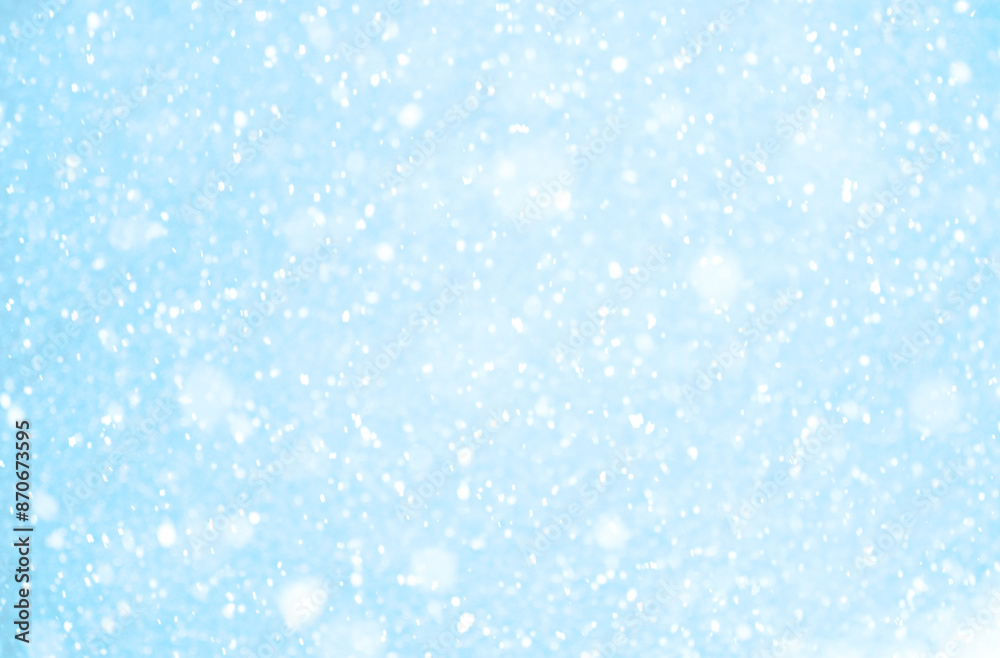Light Blue Sky with Falling Snow and Sparkles(明るく薄い水色の空から粉雪が降ってきているようなキラキラした背景) Light Blue Sky with Falling Snow and Sparkles(明るく薄い水色の空から粉雪が降ってきているようなキラキラした背景)