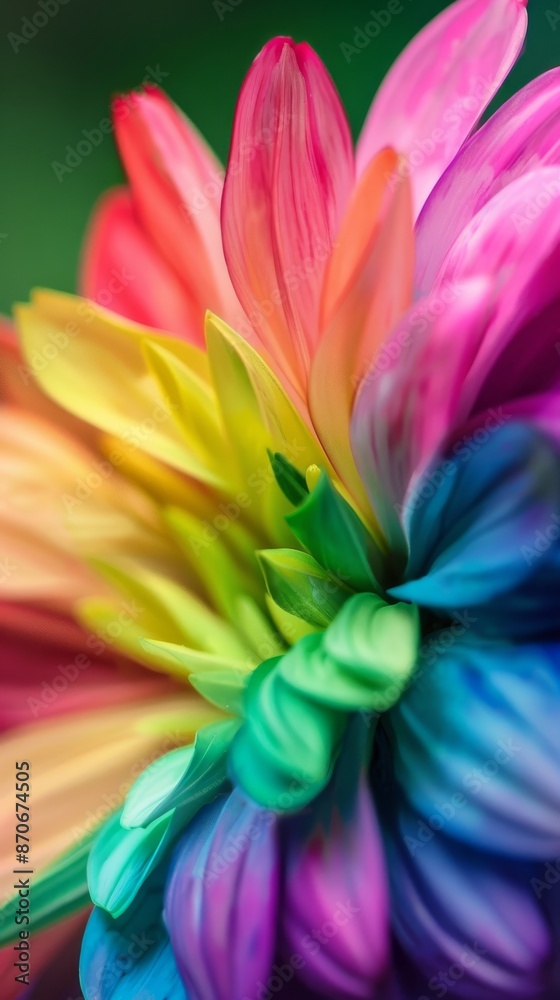 Close-up of multicolored chrysanthemum petals in vibrant bloom, macro photography. Nature and botanical art concept Close-up of multicolored chrysanthemum petals in vibrant bloom, macro photography. Nature and botanical art concept