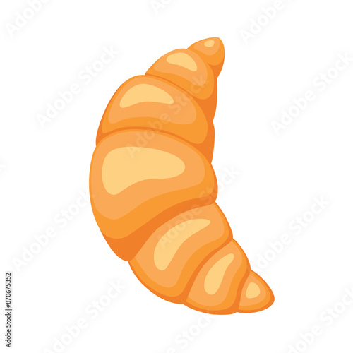 Croissant. Color vector illustration in cartoon style. Isolatedon white background.