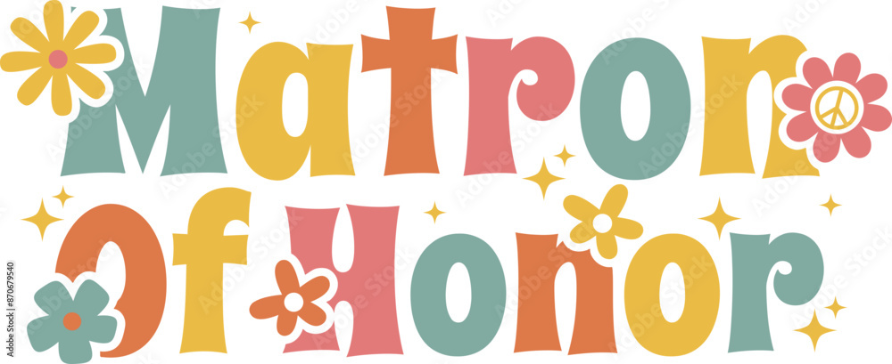 Matron of Honor Hippie Bachelorette Design Matron of Honor Hippie Bachelorette Design