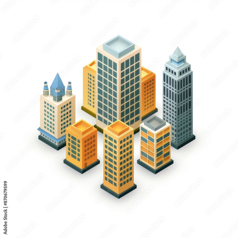 Modern City Buildings Vector Icon | Urban Architecture Symbol for Website Design | Isolated White Background Modern City Buildings Vector Icon | Urban Architecture Symbol for Website Design | Isolated White Background