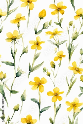 Minimalist Watercolor Yellow Wildflowers