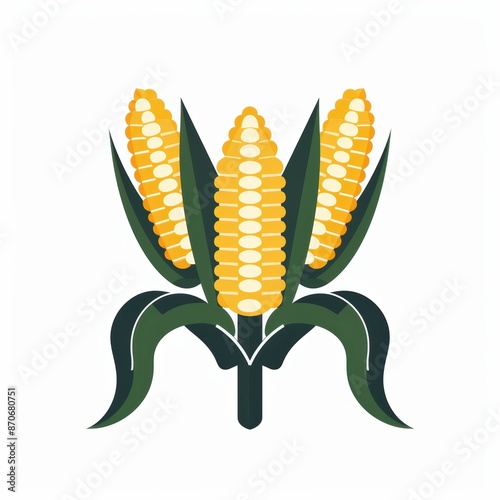 Vibrant Corn Group Vector Icon Illustration on White Background for Websites