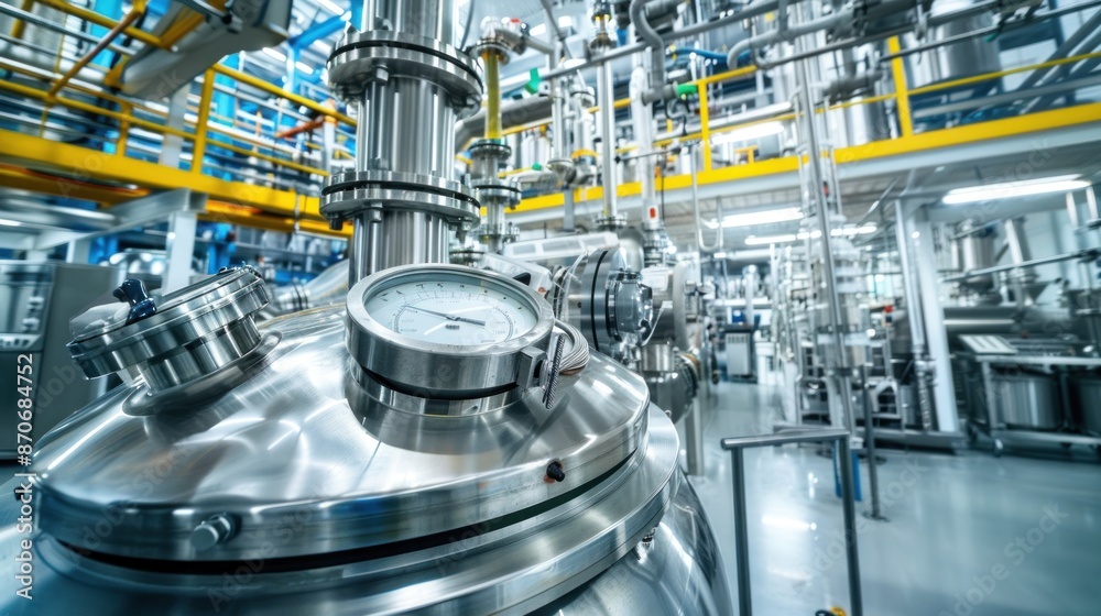 Modern industrial factory technology includes business equipment in a clean room.