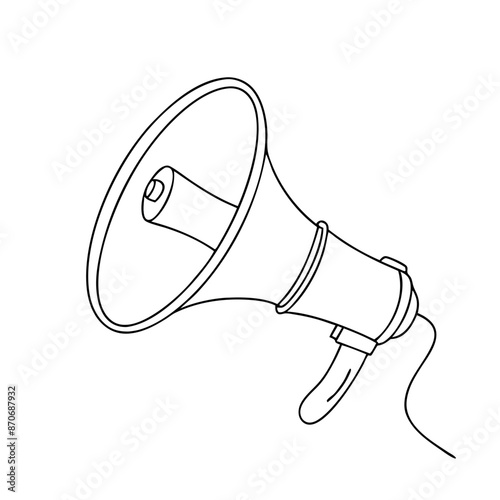 Megaphone continuous line art vector art illustration