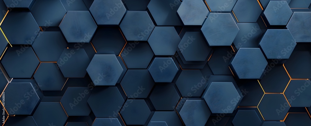 3d render of dark blue abstract background with hexagon pattern, 3d render of dark blue abstract background with hexagon pattern,