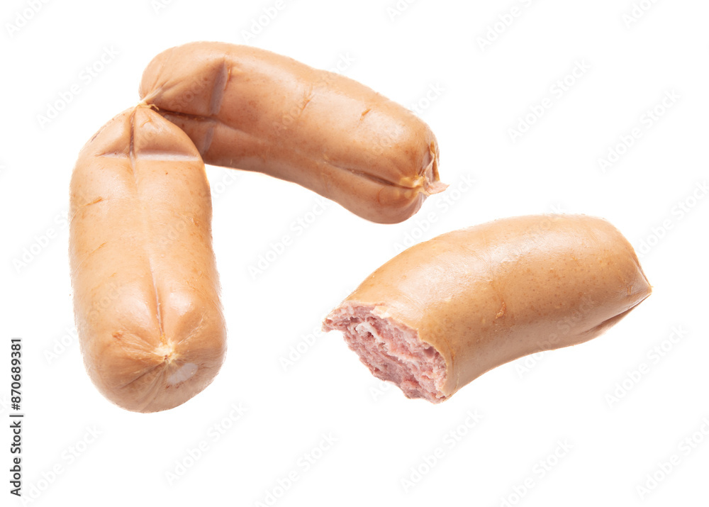 Meat sausages isolated on white background Meat sausages isolated on white background