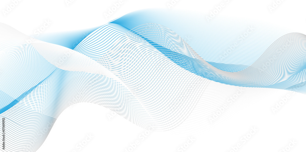 Fototapeta premium Vector minimal technology diagonal blue blend line dynamic frequency flow futuristic smooth digital creative wave blend pattern background. abstract swoosh speed wave lines modern stream background.