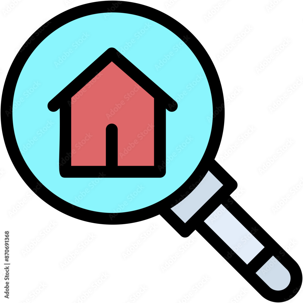 Vector Icon Search, Property, Loupe, Real Estate, House, Home Vector Icon Search, Property, Loupe, Real Estate, House, Home