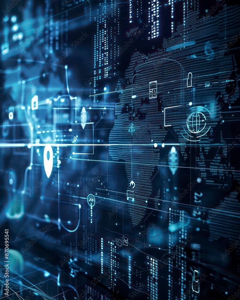 An intricate design illustrating interconnected data points and networks, symbolizing the vast expanse of cyberspace and digital communication An intricate design illustrating interconnected data points and networks, symbolizing the vast expanse of cyberspace and digital communication
