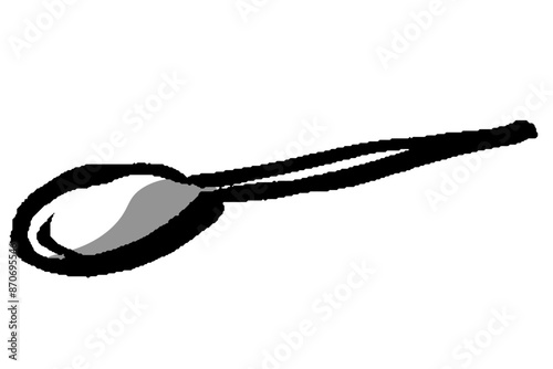 筆タッチのスプーンのイラスト