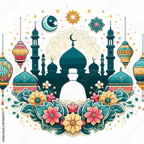 Happy islamic new year vector illustration