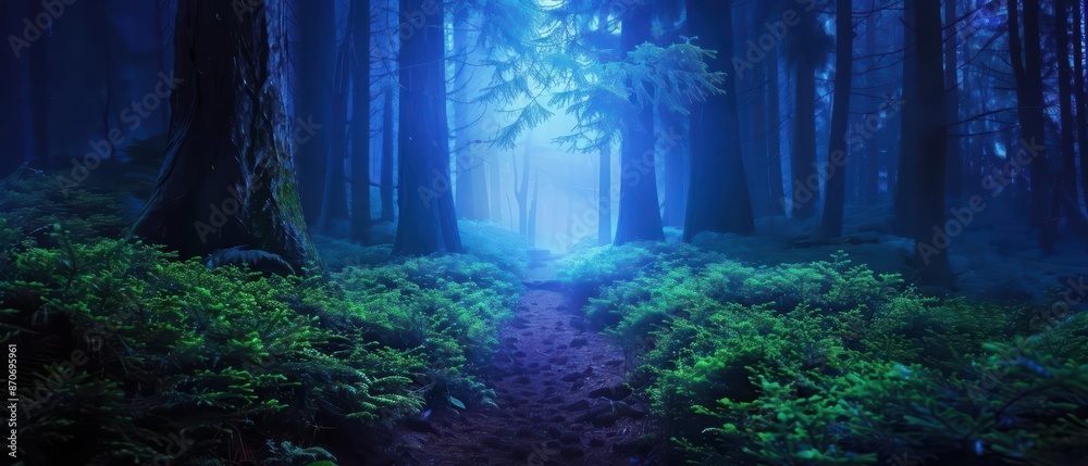 Fototapeta premium Mystical business retreats located in enchanted forests offer executives the chance to rejuvenate and gain insights from nature spirits