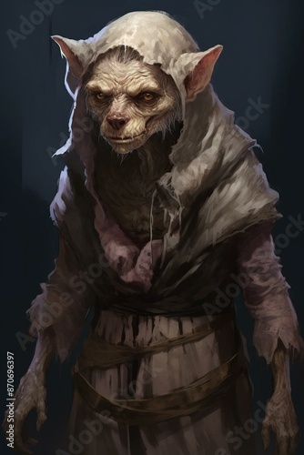 Elderly Female Wererat: Cursed Mystic in Shadows, ne marque pas les 