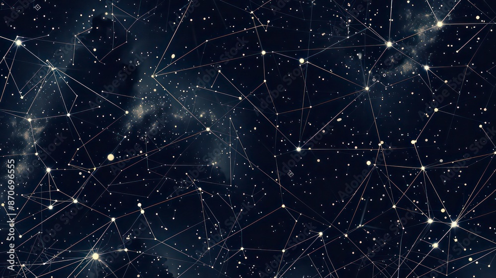 design showcasing interconnected stars forming intricate patterns, representing the vastness and beauty of the cosmos design showcasing interconnected stars forming intricate patterns, representing the vastness and beauty of the cosmos