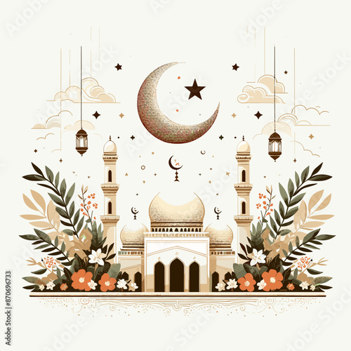 Happy islamic new year vector illustration