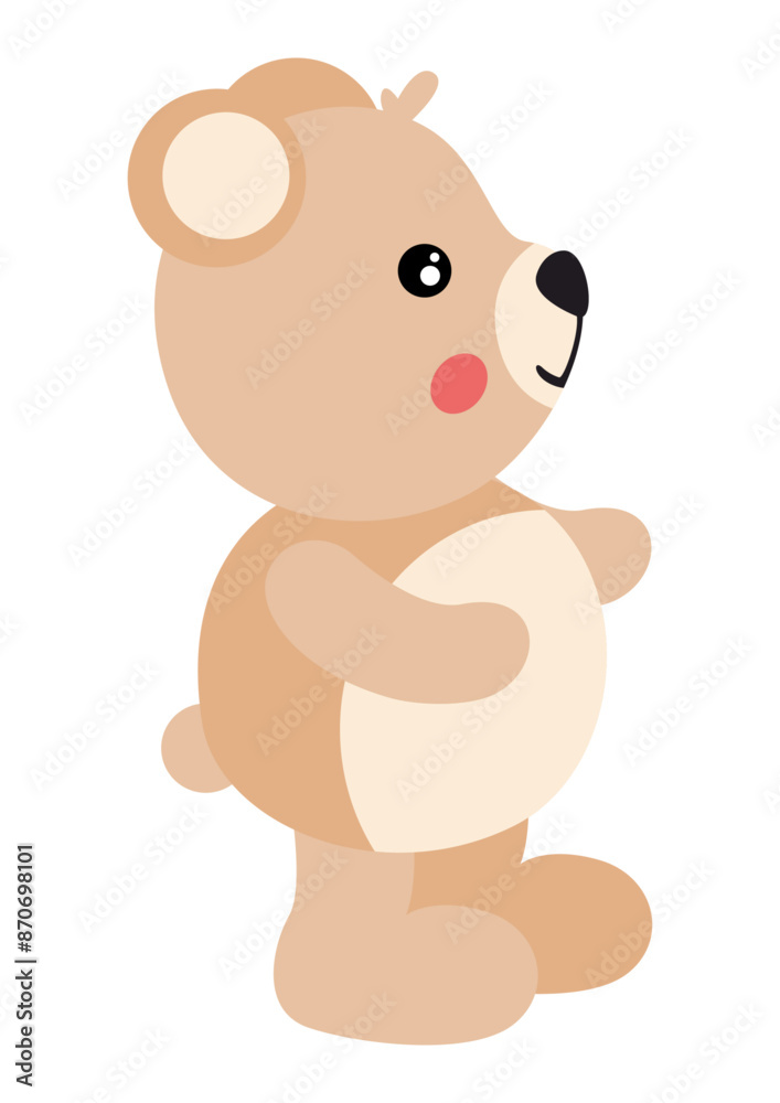 Fototapeta premium Friendly teddy bear isolated on white