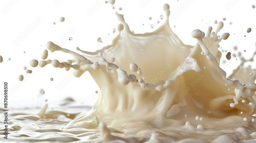 A striking visual of milk splashing against a blue backdrop, highlighting the fluidity and beauty of this classic beverage A striking visual of milk splashing against a blue backdrop, highlighting the fluidity and beauty of this classic beverage