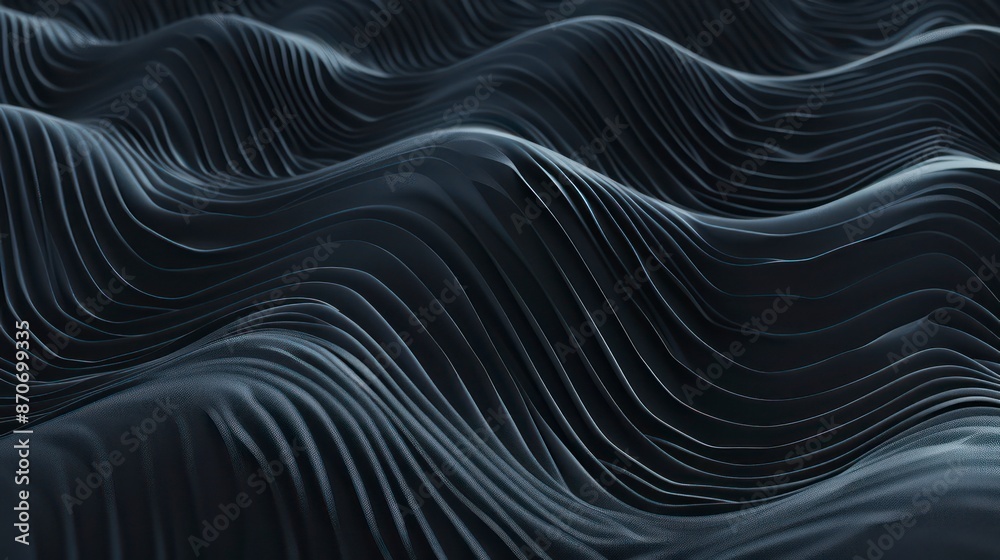 The dark, undulating patterns of waves evoke a sense of movement, blending various shades of blue in a harmonious illustration The dark, undulating patterns of waves evoke a sense of movement, blending various shades of blue in a harmonious illustration