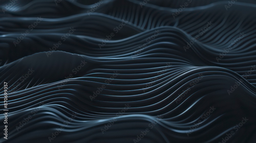 The dark, undulating patterns of waves evoke a sense of movement, blending various shades of blue in a harmonious illustration The dark, undulating patterns of waves evoke a sense of movement, blending various shades of blue in a harmonious illustration