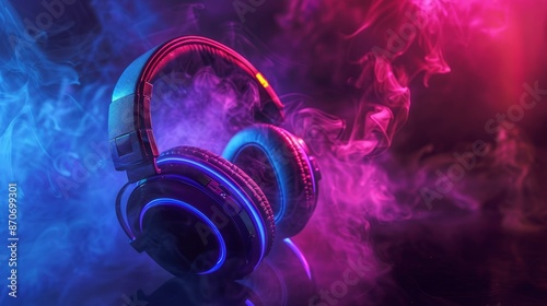 Seamless looping 4k time-lapse video animation background featuring a smoke effect and colorful lights.
