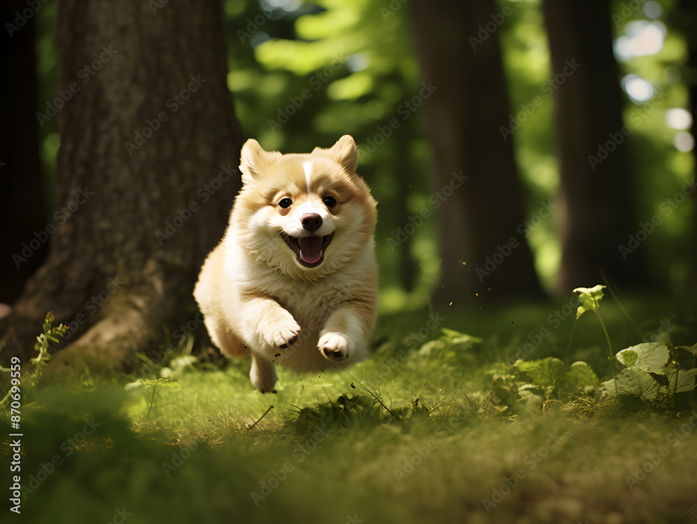 dog in the forest dog in the forest