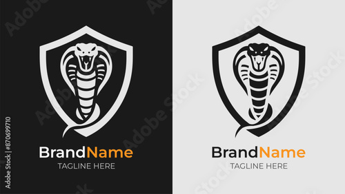Minimalist Angry Cobra Logo Design. Simple yet striking logo of an enraged cobra, ideal for logos needing a touch of boldness