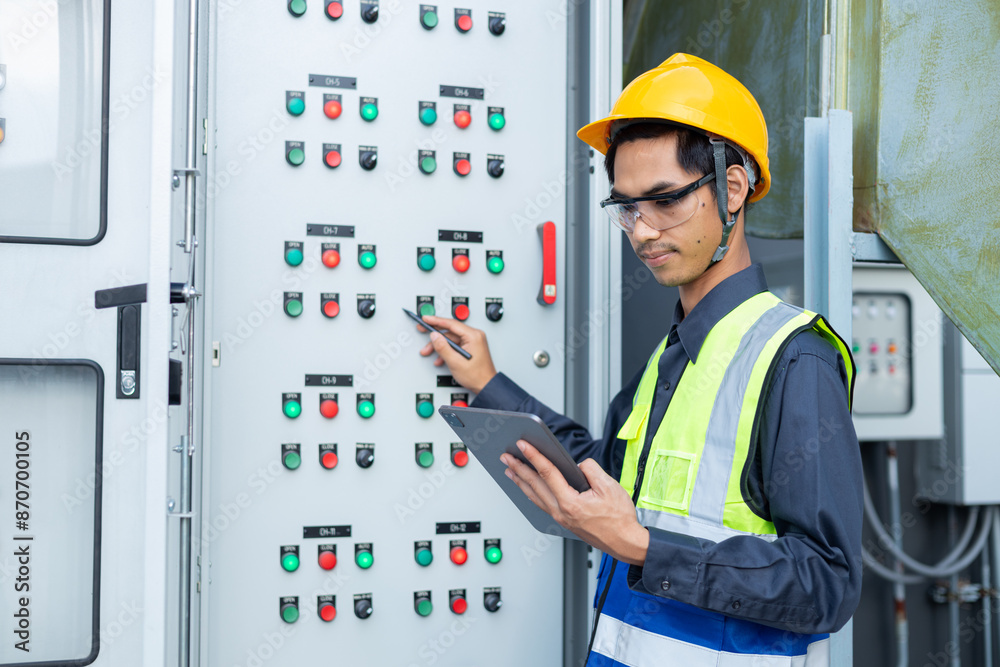 Engineer checks MDB, AMCC, AHU cabinet status, link to control room. Engineer checks MDB, AMCC, AHU cabinet status, link to control room.