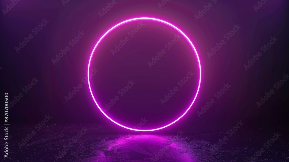 Render neon circle rotating over a dark background. Video animation Empty purple glowing backdrop. Round motion frame. Render neon circle rotating over a dark background. Video animation Empty purple glowing backdrop. Round motion frame.